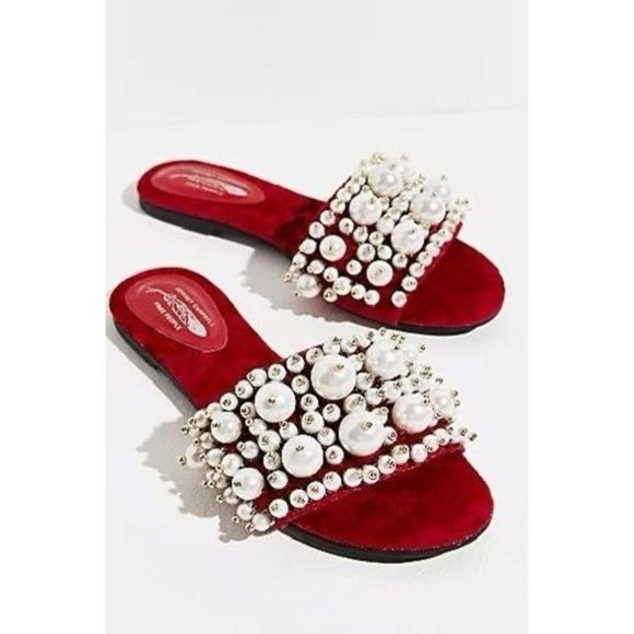 NWT Pixie Pearl Slide Sandals - Picture 1 of 5